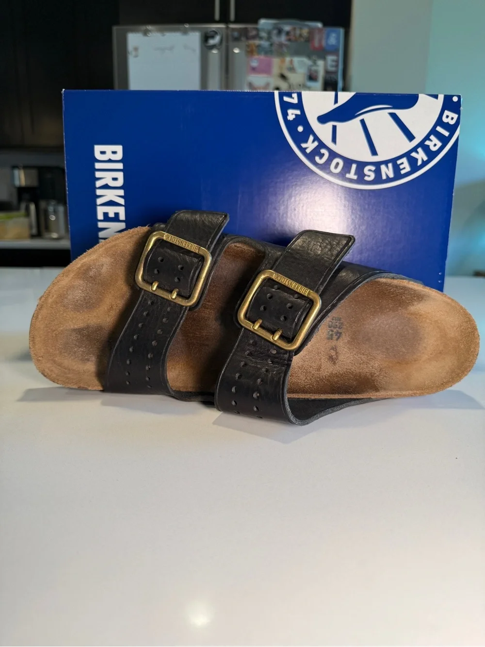 BIRKENSTOCK - Arizona Bold Gap Sandals in Black and Gold - Men’s Size EU 45